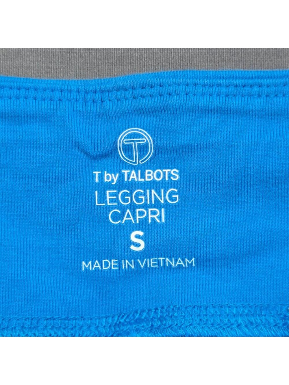 T By Talbots Small Womens Capri Leggings Blue Cotton Blend Stretch Comfortable - Picture 2 of 6
